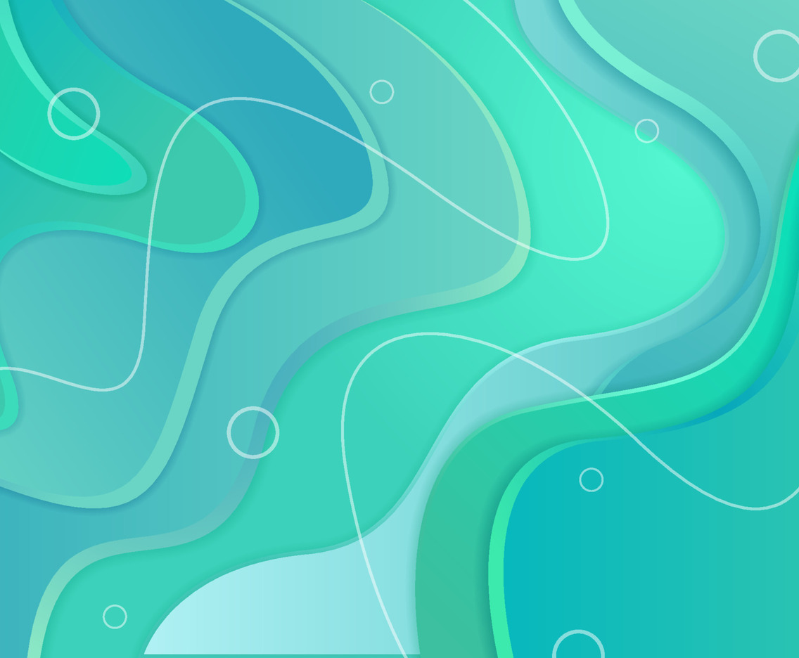 Mint Green Gradient Fluid Papercut Effect Background