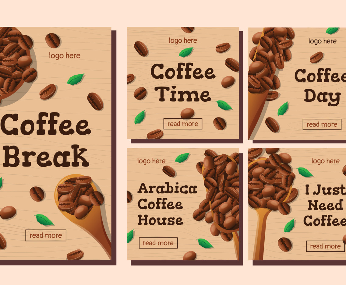 Coffee Bean Social Media Template Concept