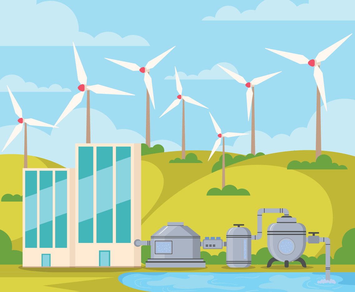 Eco-Friendly Technology With Wind Turbine and Water Purification
