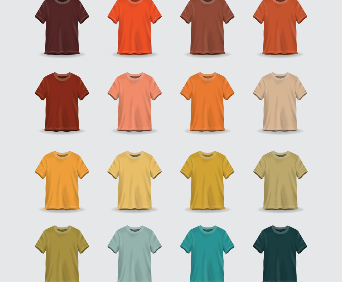 3D 70s Colour Pallete T Shirt Template
