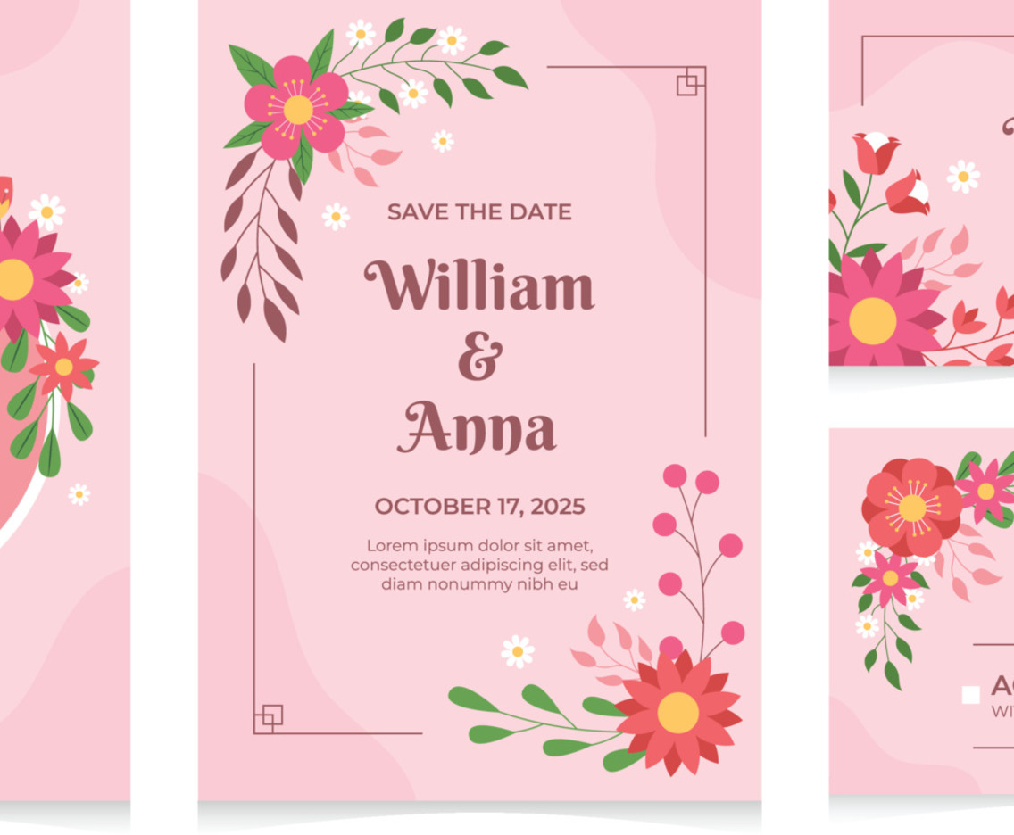 Wedding Design Set Invitation