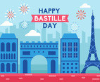 Flat Design Bastille Day Concept