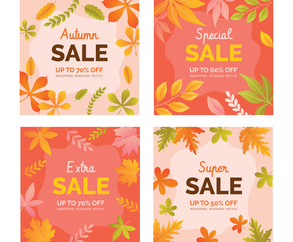 Social Media Post With colorful fallenleaves