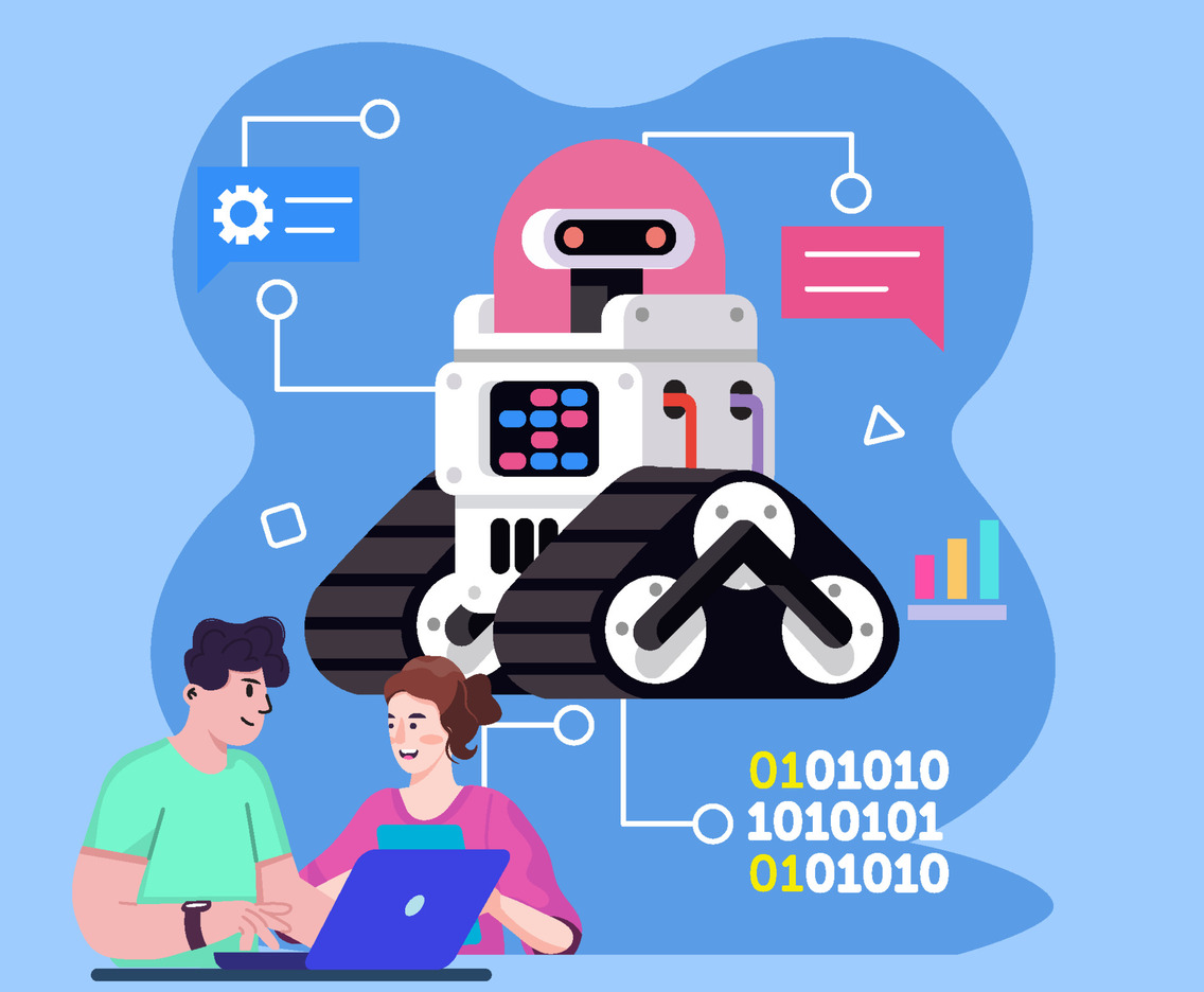 Team Discuss Build Robot Ai Concept