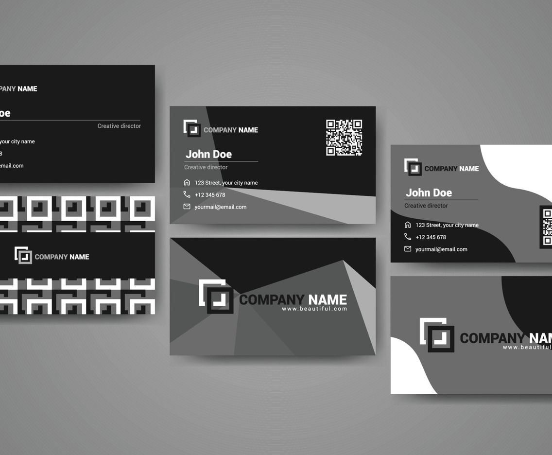 Monochrome Business Card Design Template