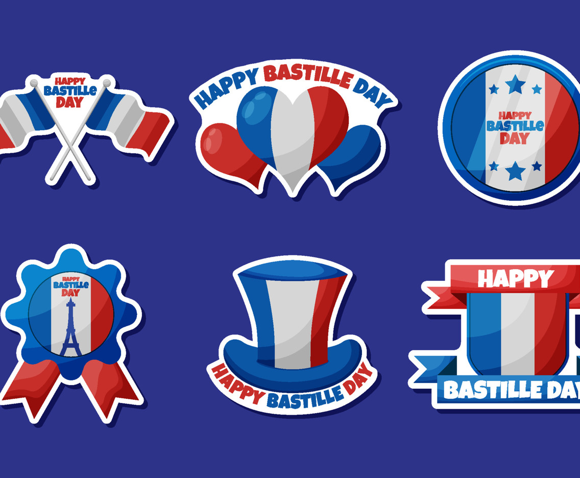 Bastille Day Festivity Stickers Set