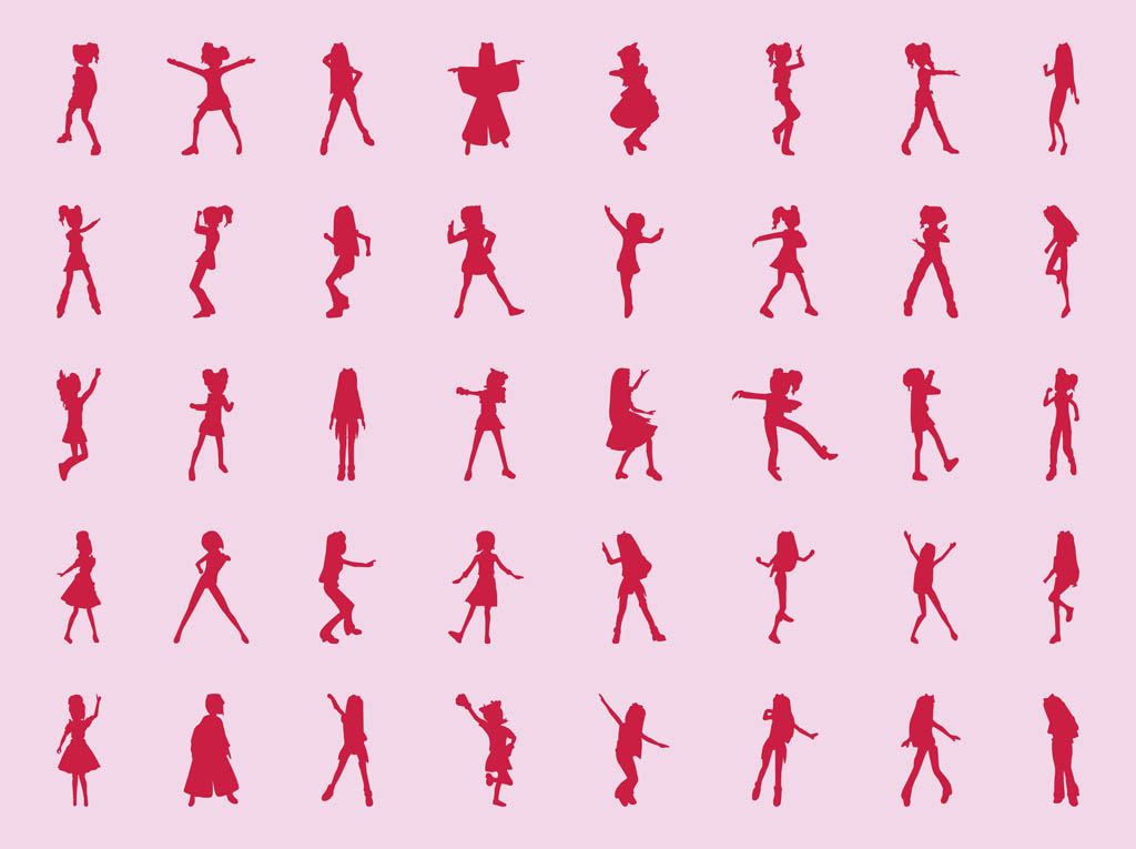 Girls Silhouette Set