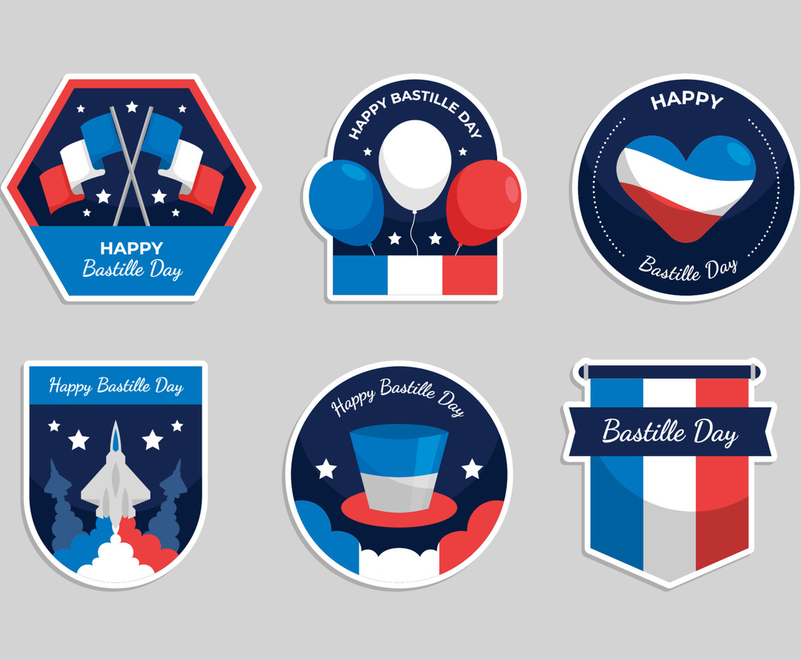 Bastille Day Sticker Set