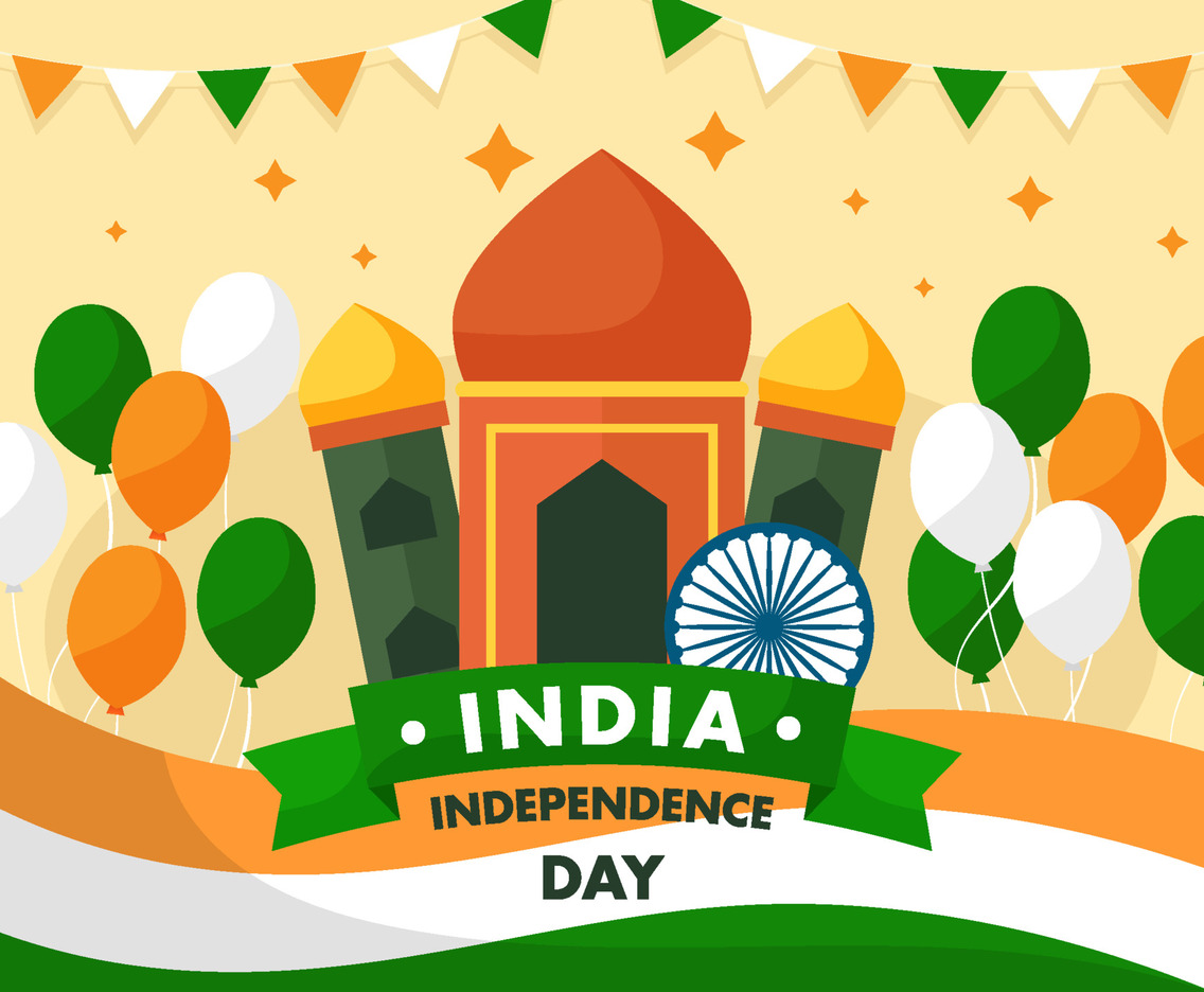 Flat Design for India Independence Day Celebration