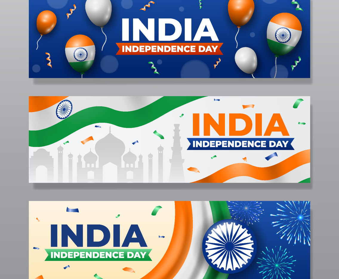 India Independence Day Banner Set