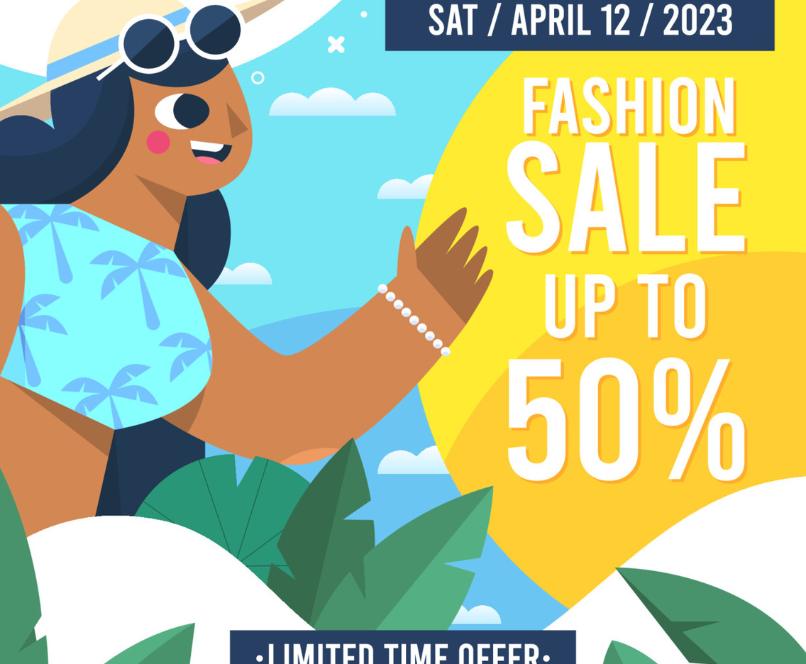 Beach Summer Sale Poster Design