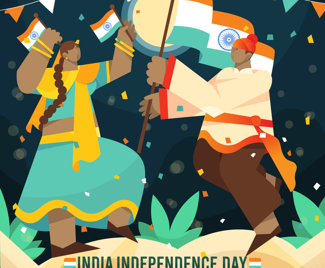 Couple Celebrating India Independence Day