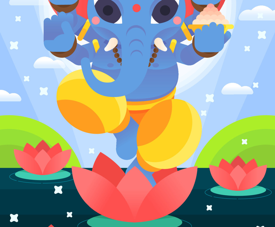 Ganesh Dancing On The Lotus