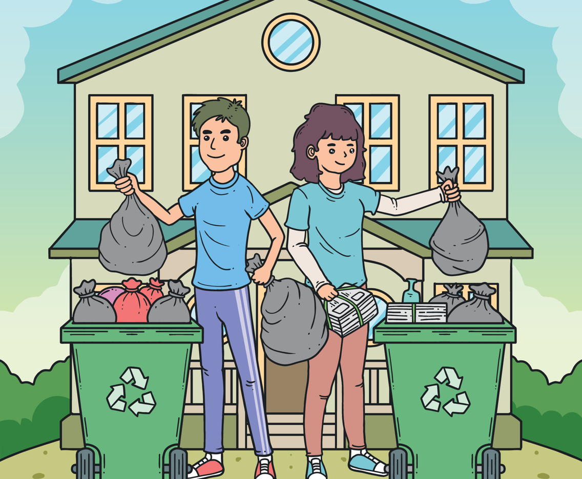 Recycling At Home Life Style Concept
