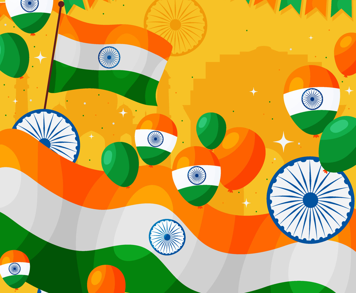 India Independence Day Flat Background