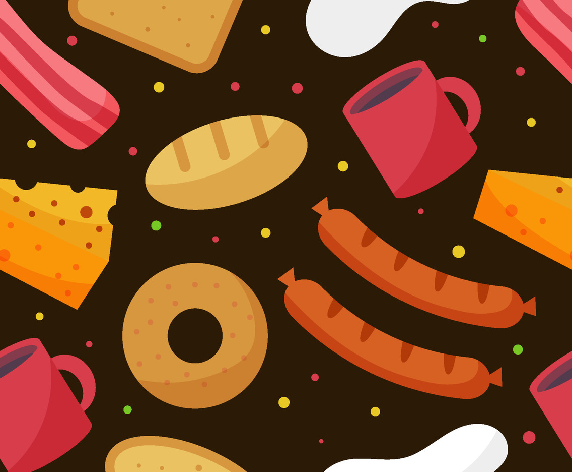Breakfast Seamless Pattern Background