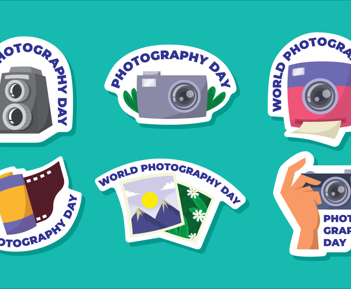 World Photography Day Sticker Set