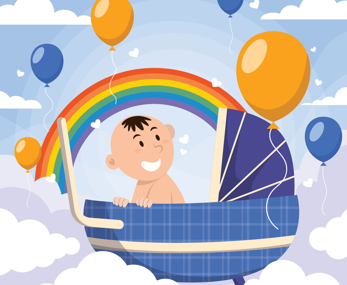 Born Day Baby Boy And The Balloon