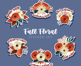 Fall Floral Sticker Vector Art & Graphics | freevector.com