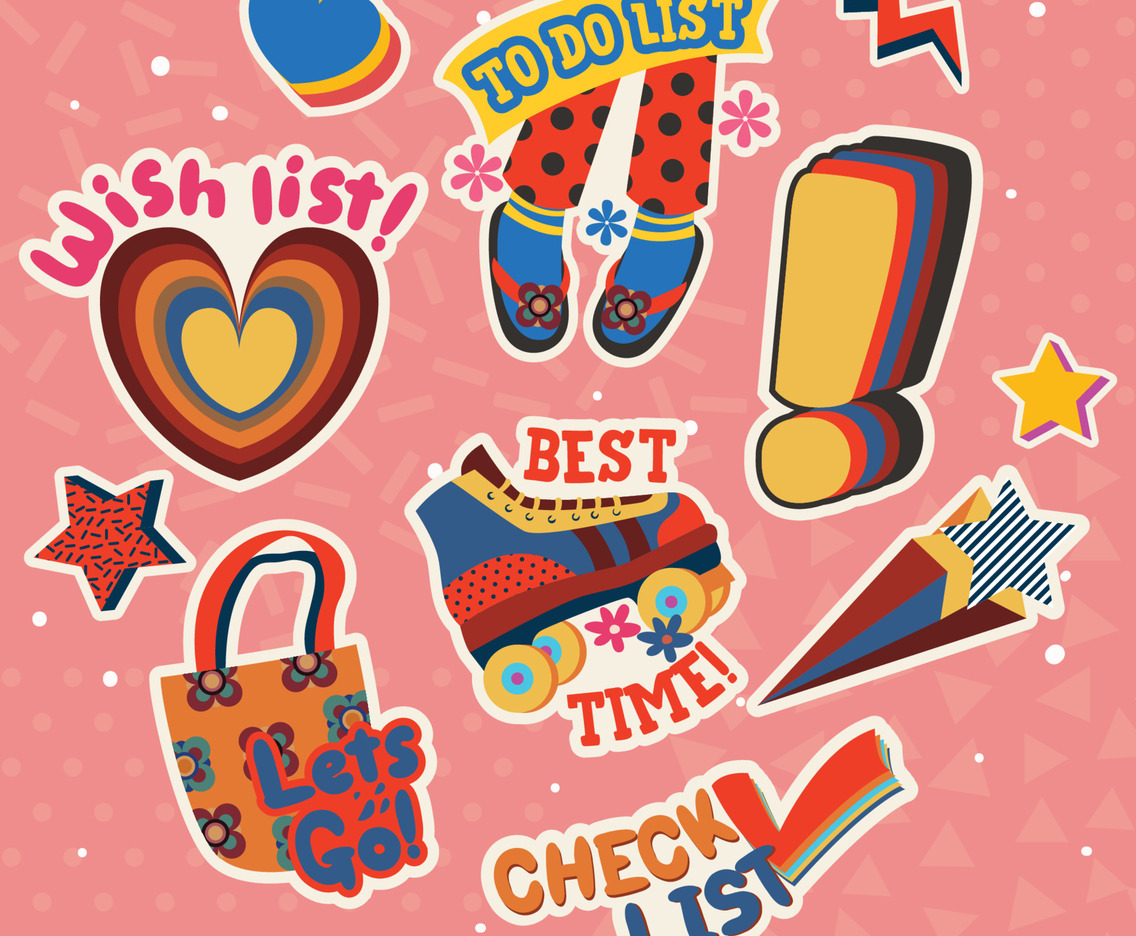 Retro Elements for Journaling Sticker