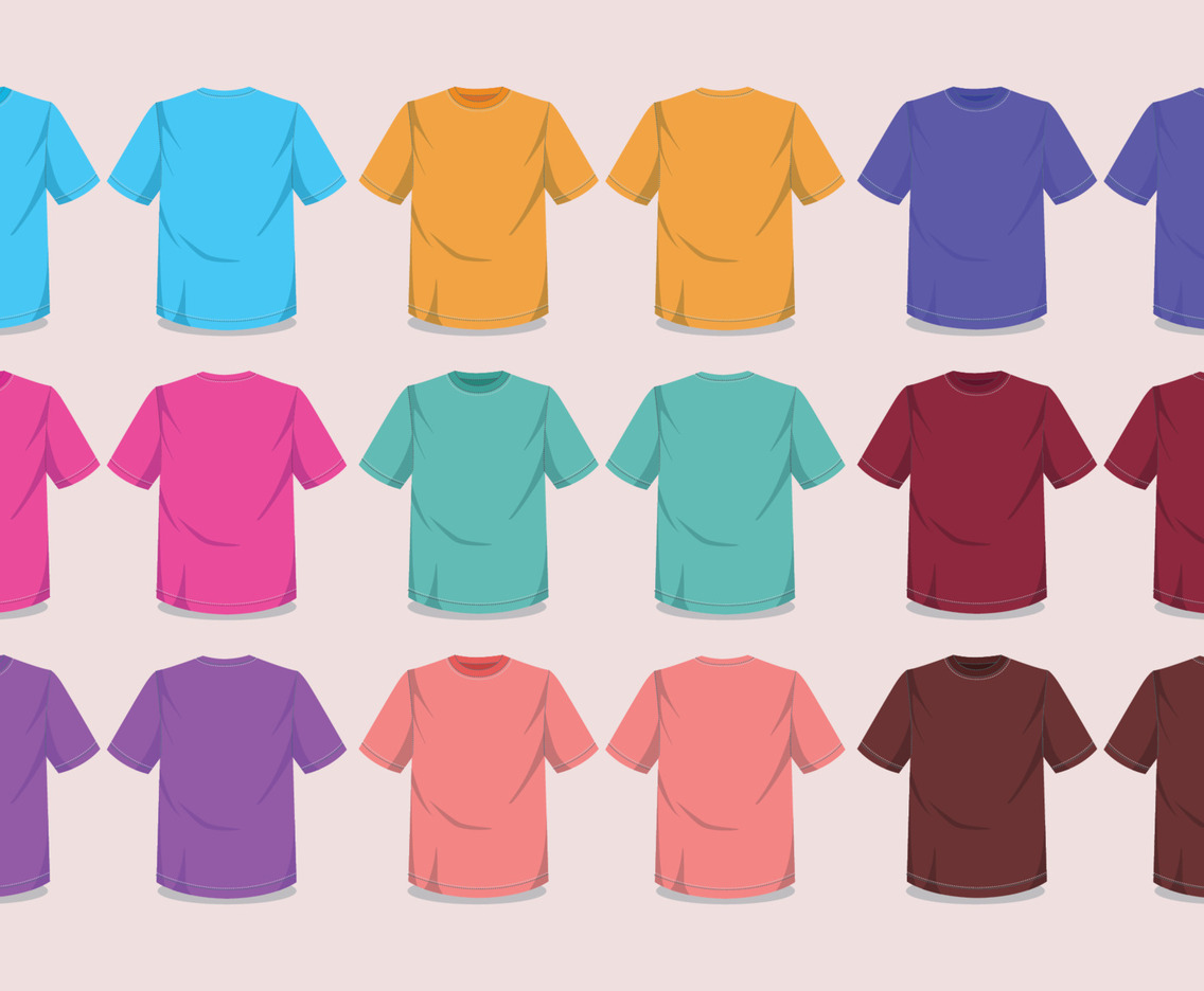 Flat Tshirt Mockup Set