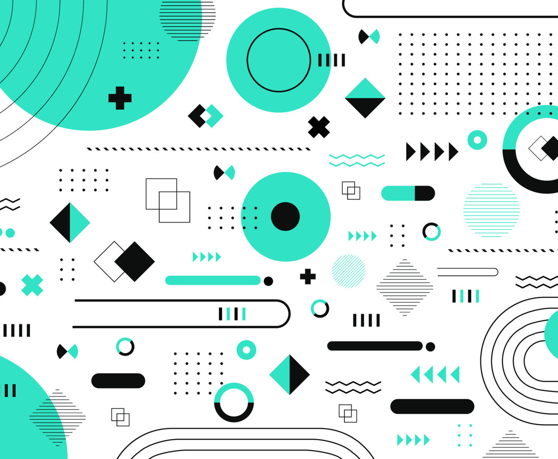 Geometric Background in Mint Green Color