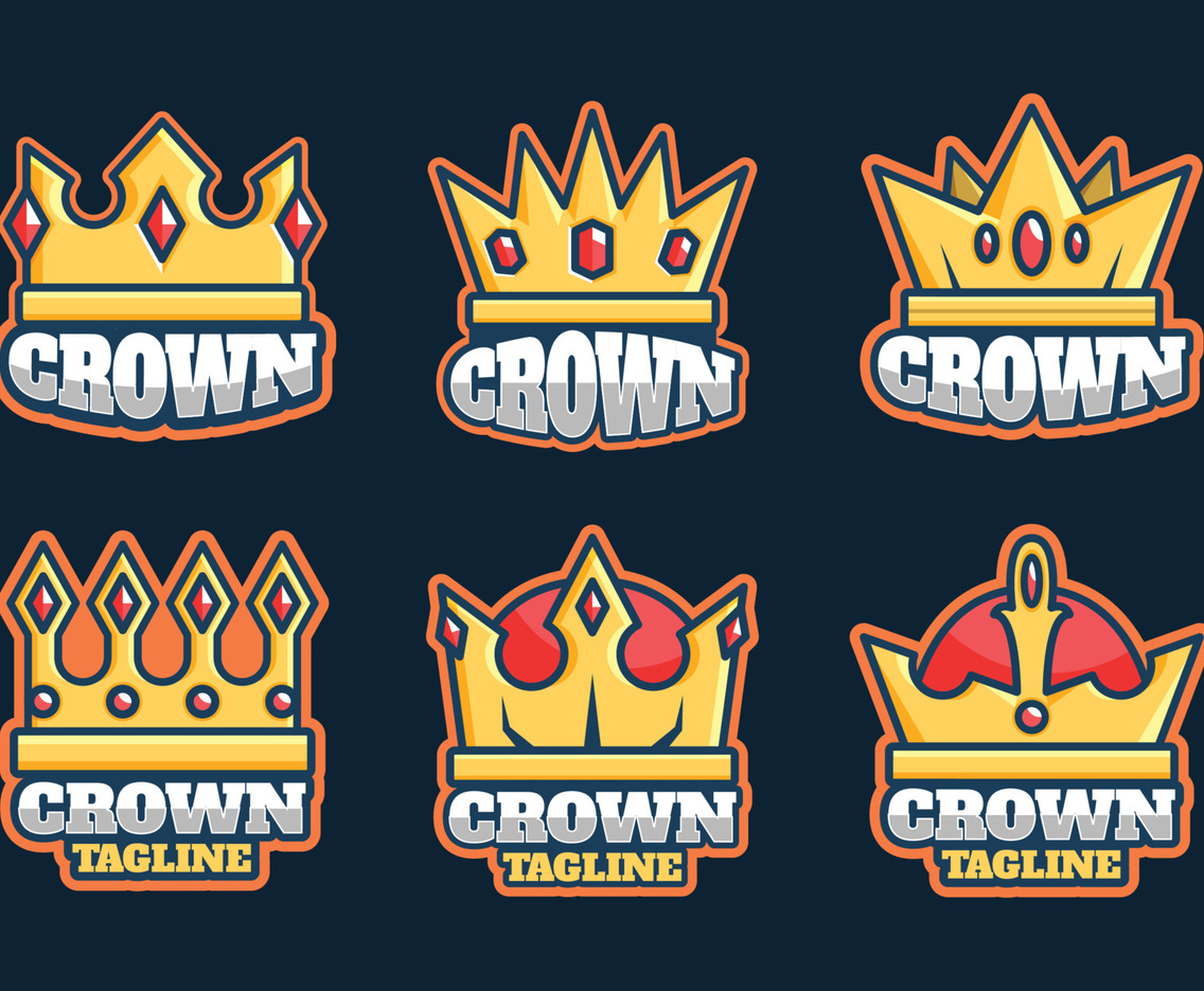 Crown Logo Collection with Gamer Style