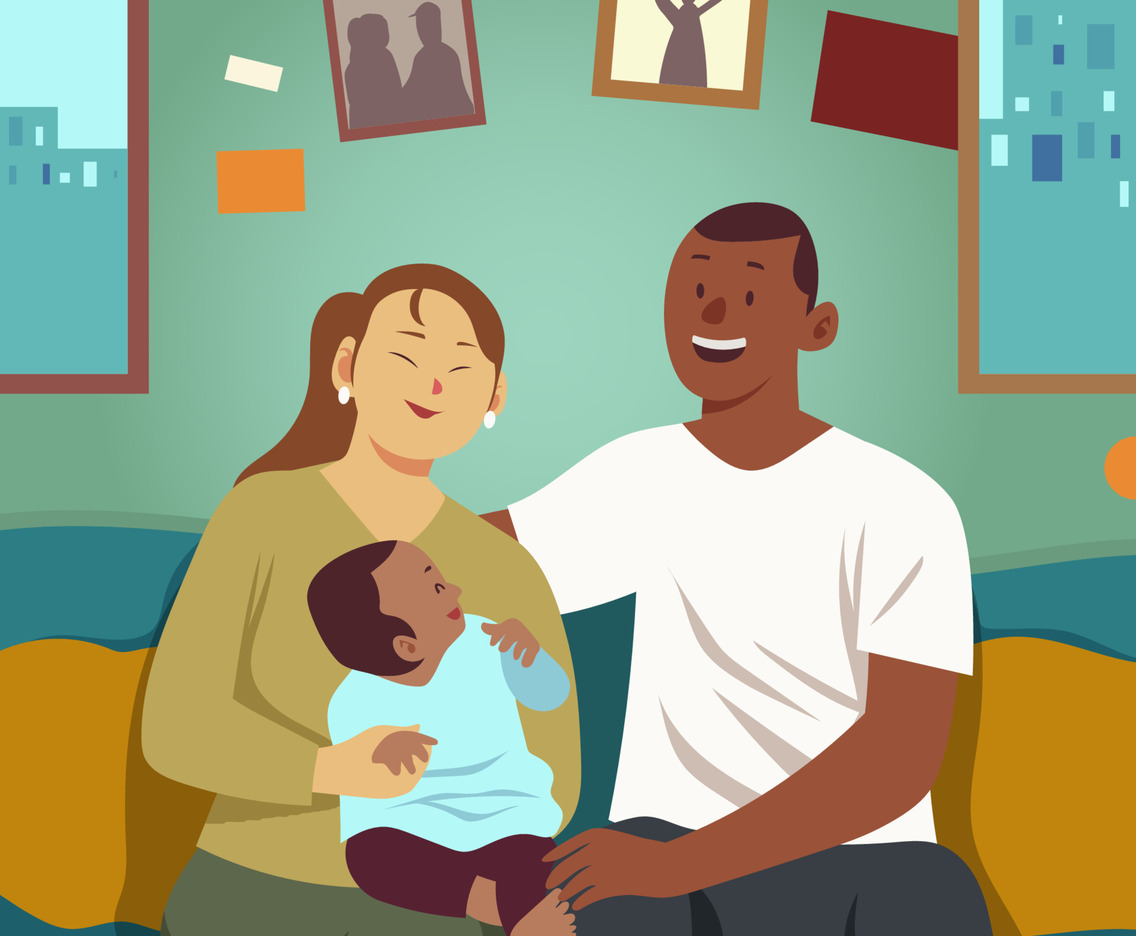 Happy Interracial Family Concept