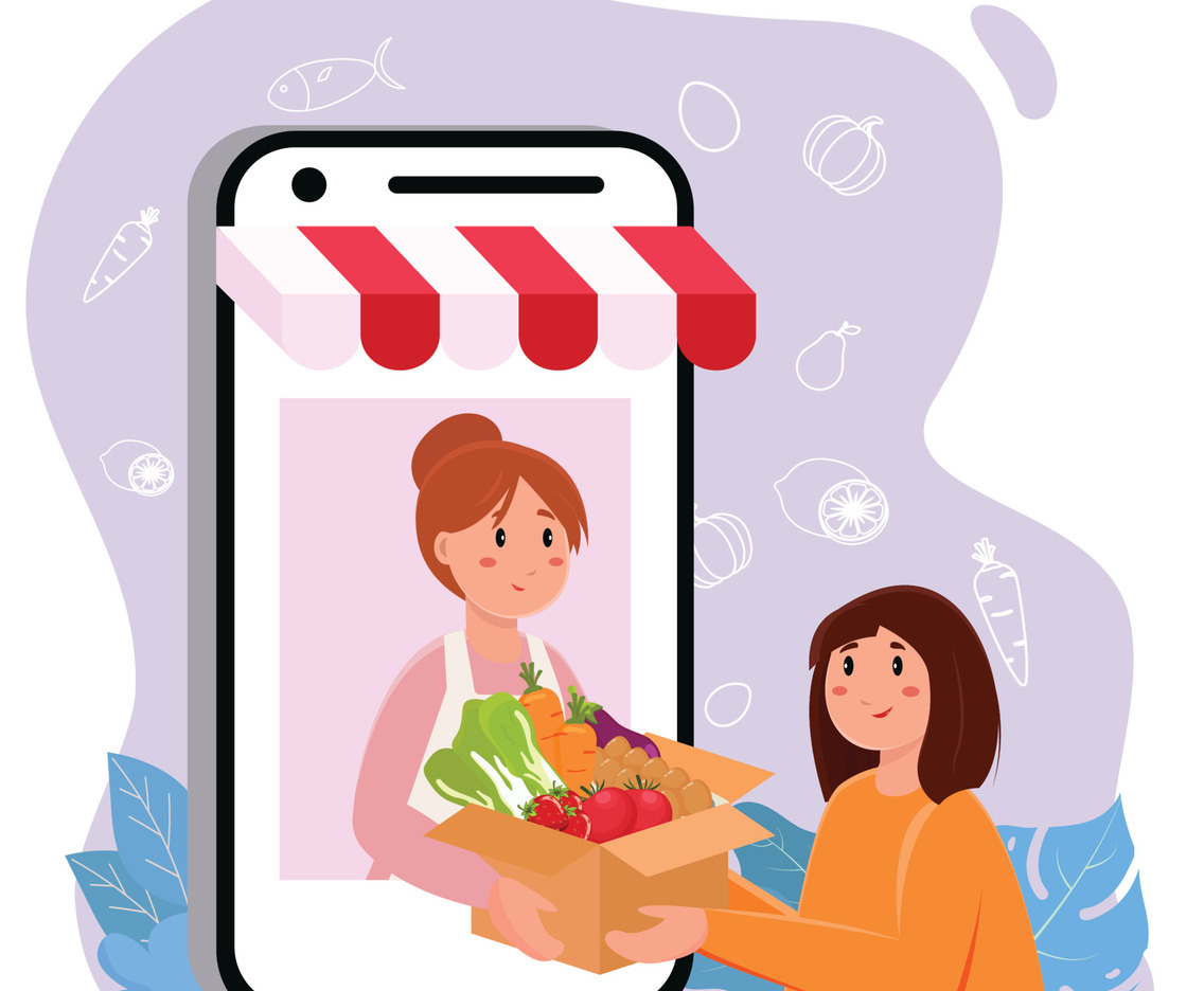 Concept of Organic Food Online Shopping