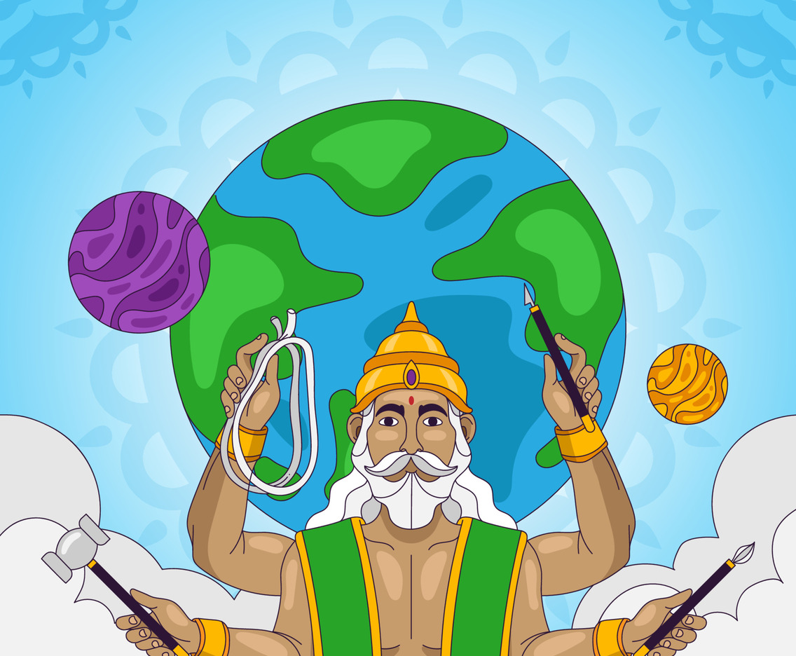 Hand Drawn Vishwakarma Puja Background