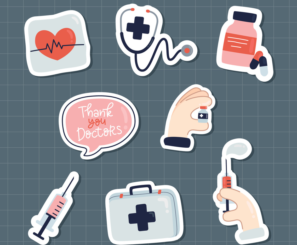 Cute Doctor's Day Sticker Set