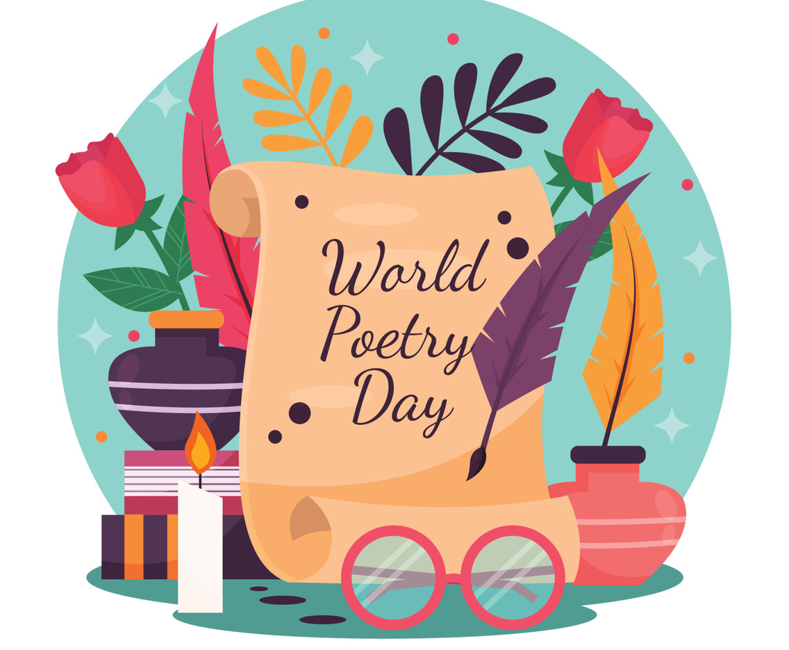 World Poetry Day Scroll Concept