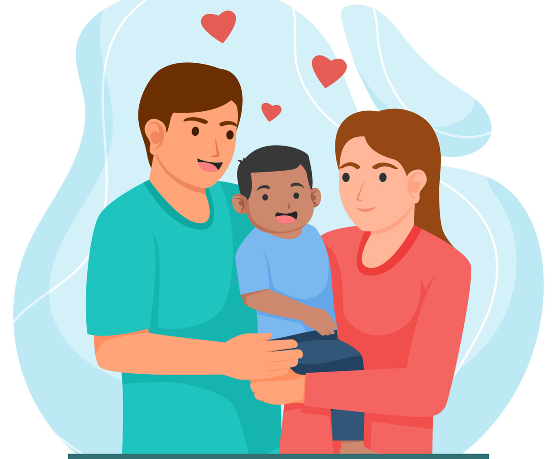 Interracial Family Adoption Concept