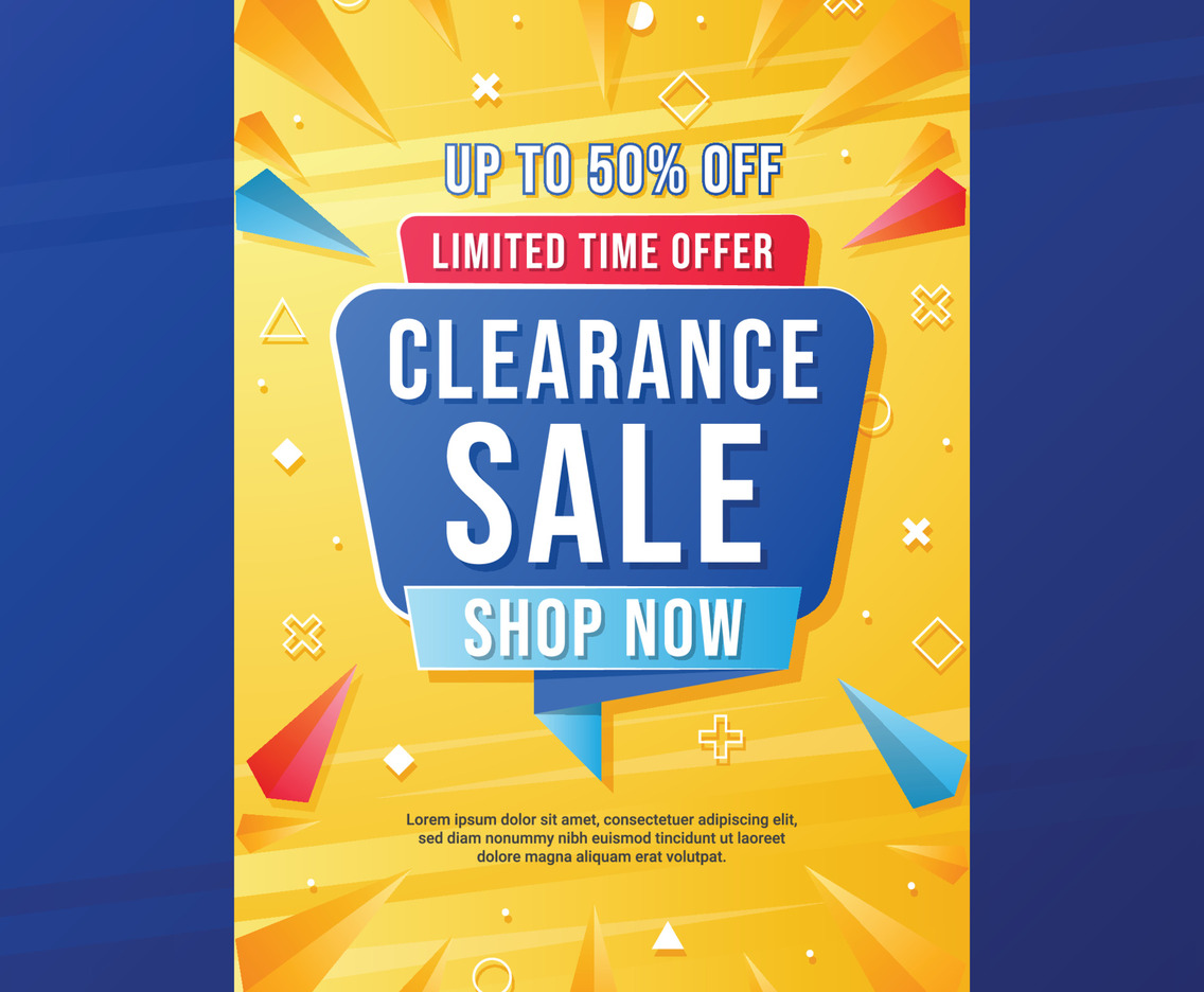 Abstract Clearance Sale Vertical Poster Template