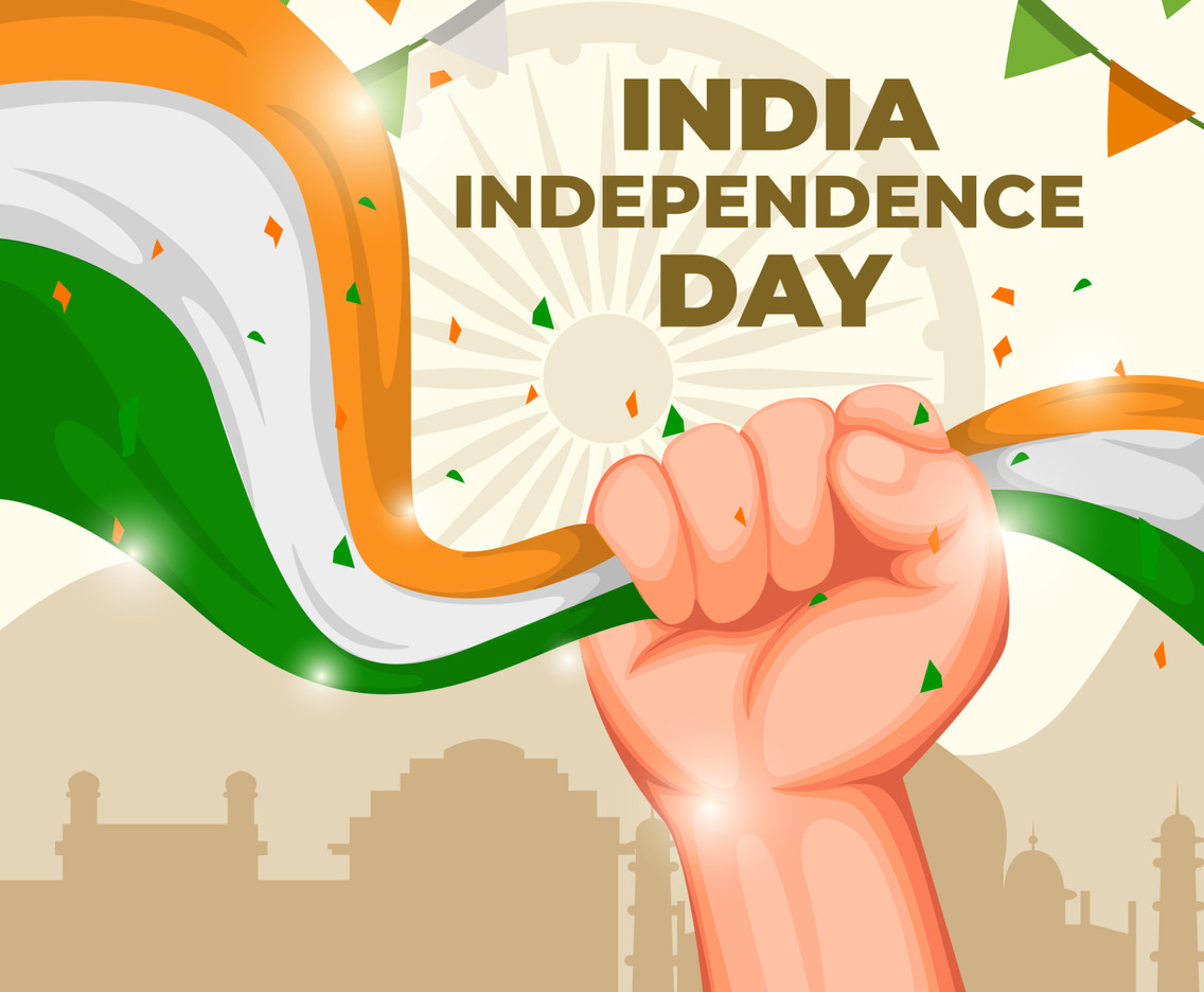 India Independence Day with Fist Concept