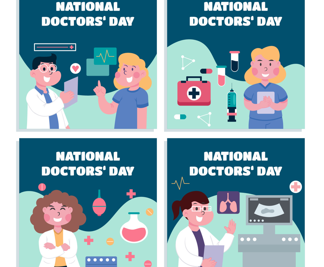 Set of National Doctors Day Cards