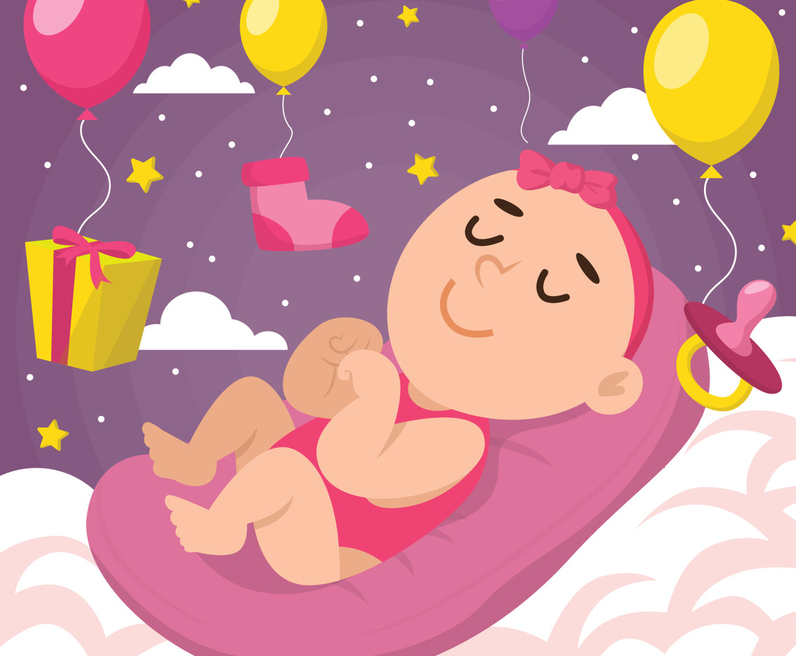 Cute Cartoon Born Day Concept