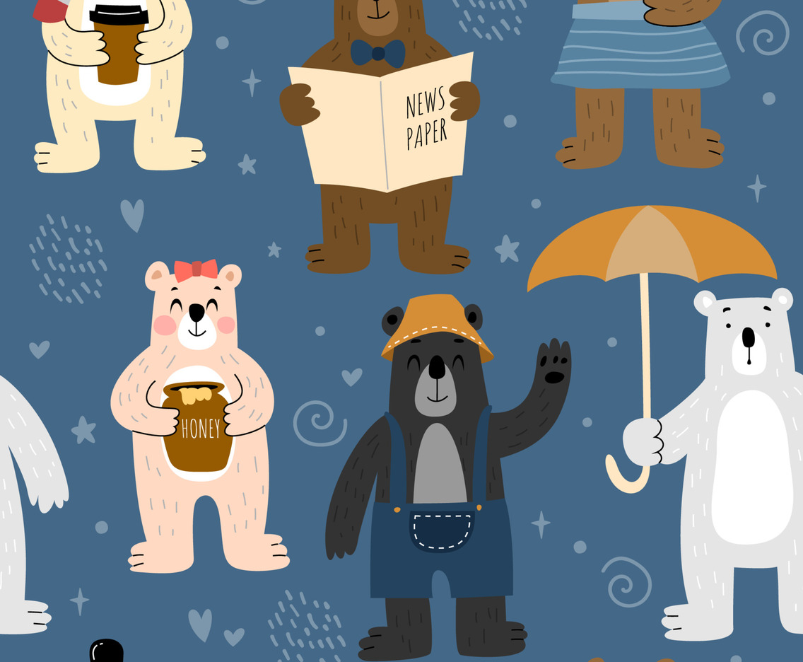 Teddy Bear Seamless Pattern