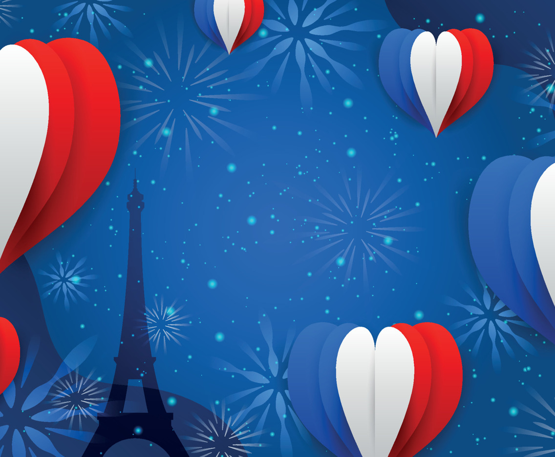 Bastille Day Greetings Background Template