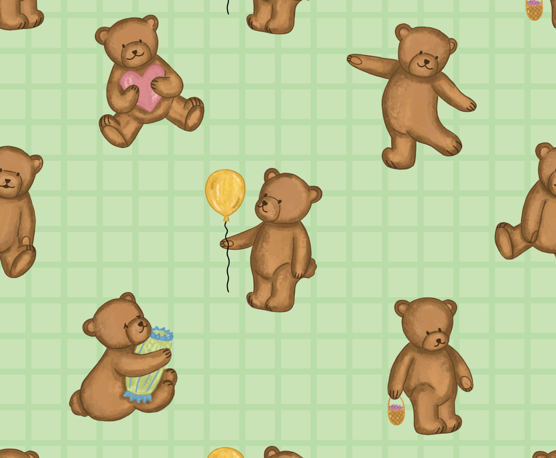 Hand-drawn Teddy Bears Pattern