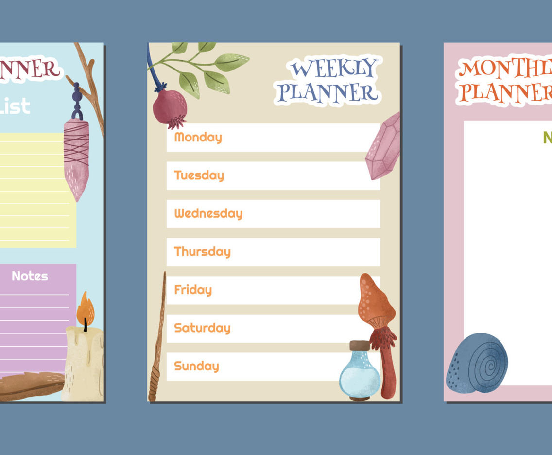 Hand-drawn Fairy Theme Journal Templates
