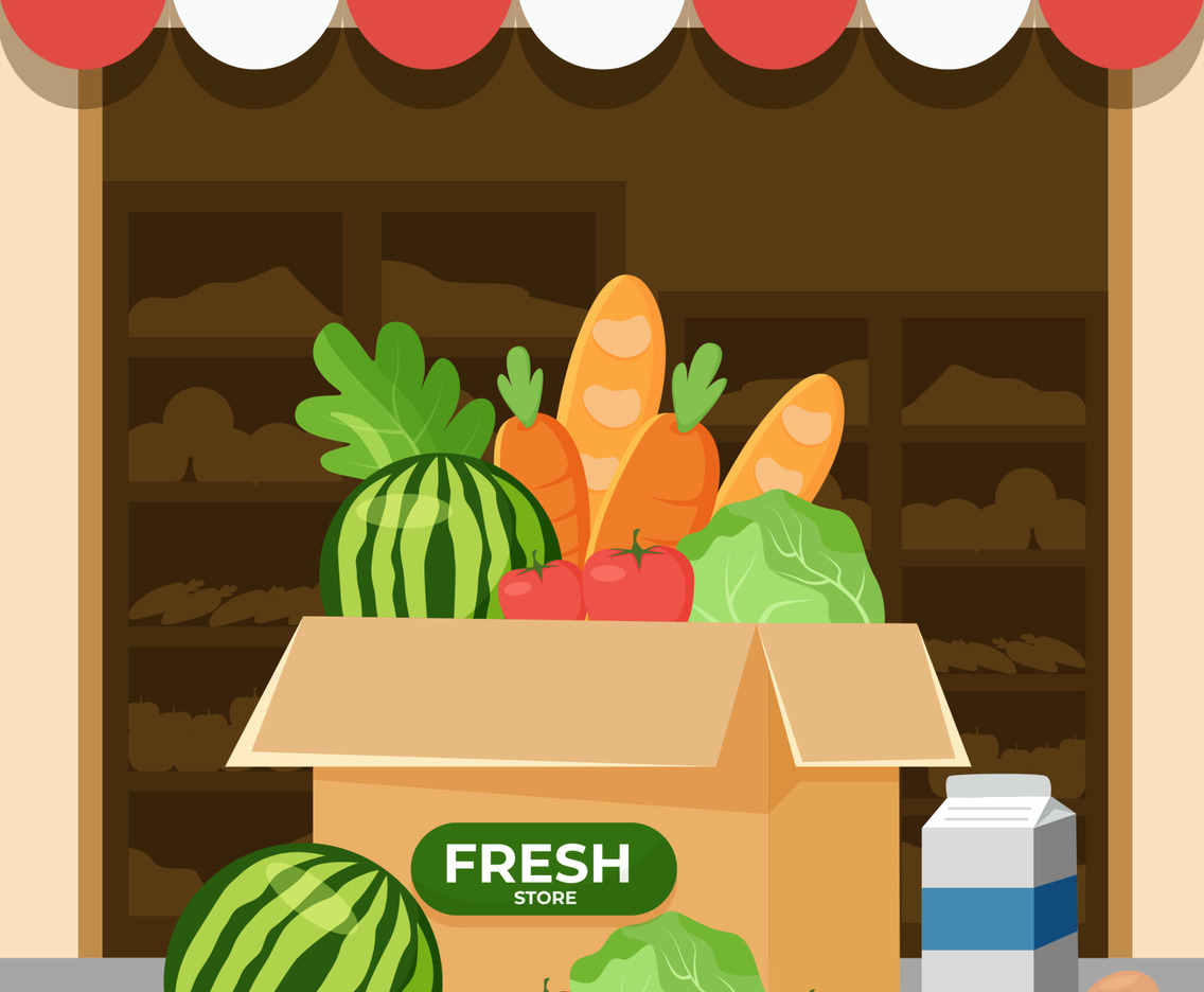 Organic Food Shopping Concept