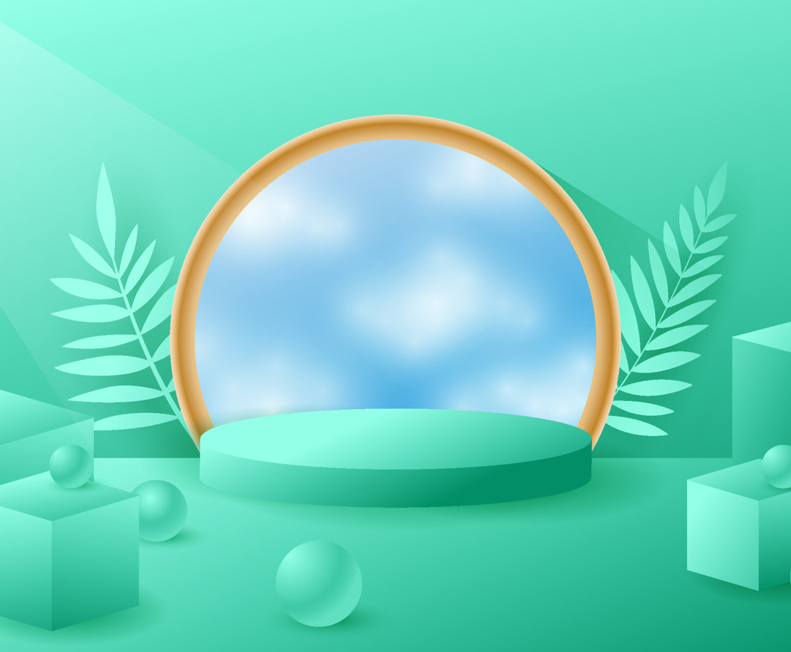 3D Mint Green Background