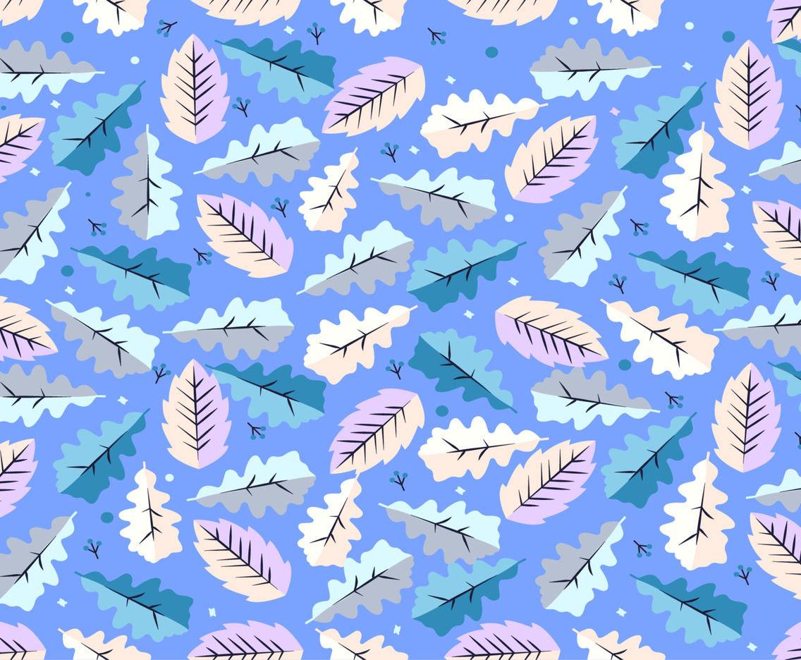 Seamless Purple Leaves Composition Pattern