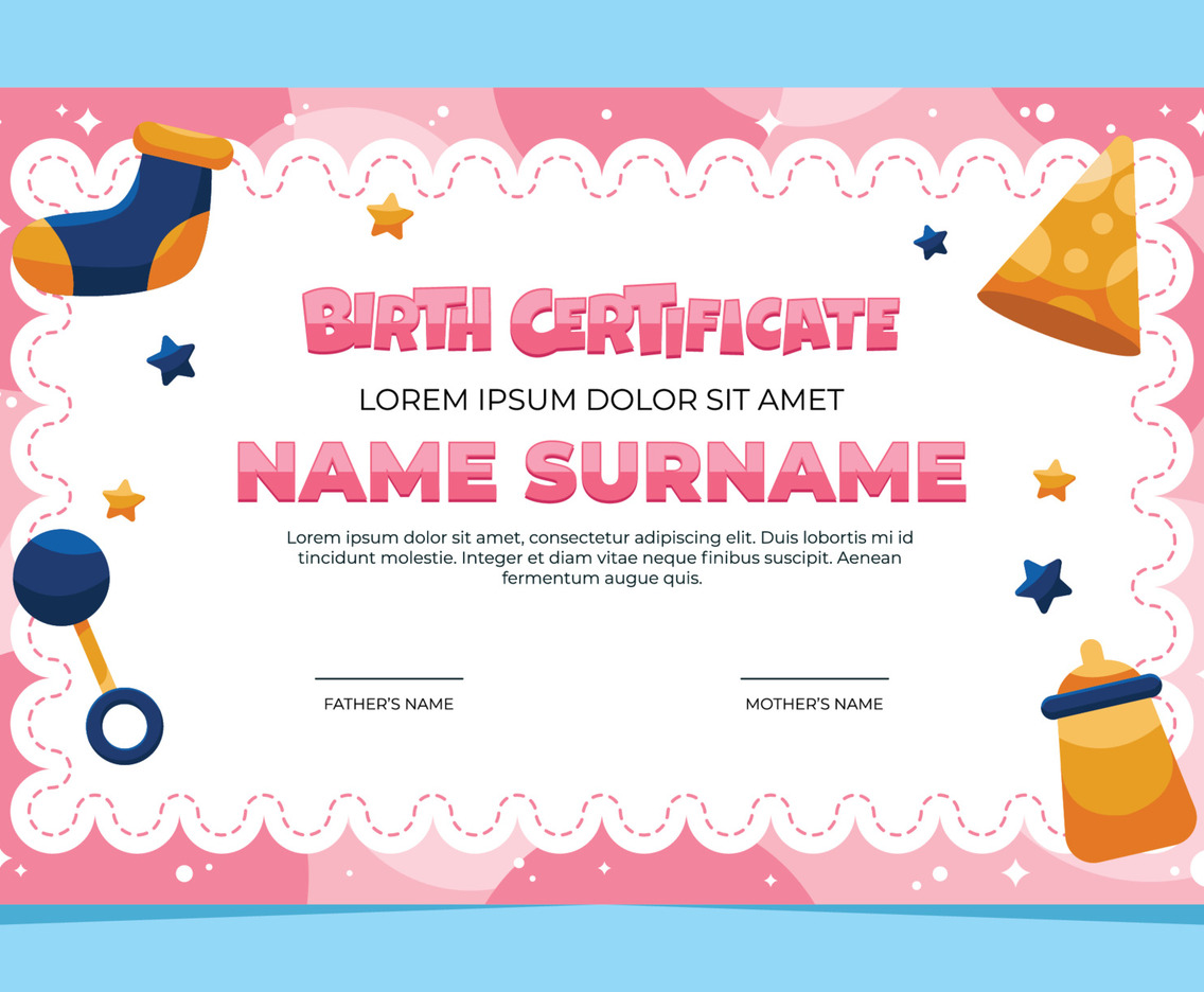 Born Day Certificate Template