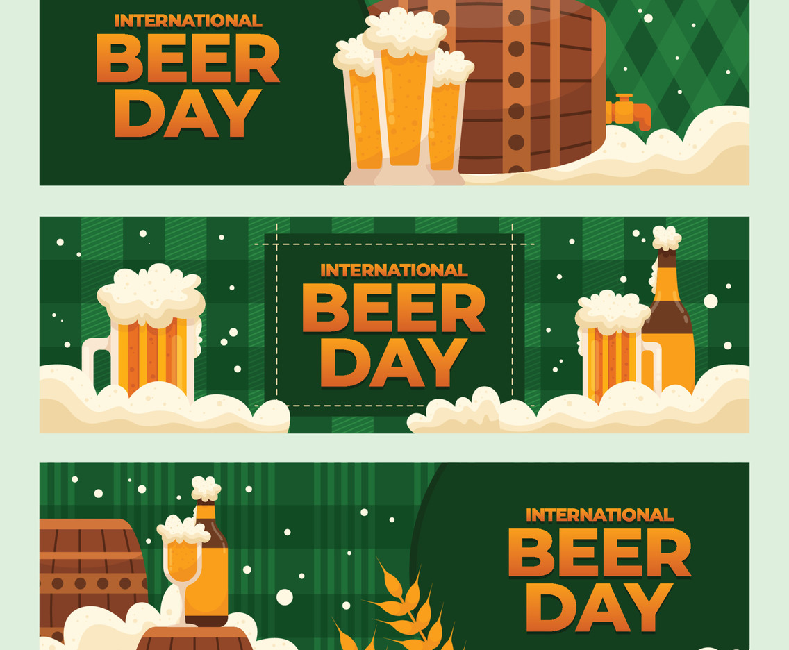 Set of International Beer Day Banners