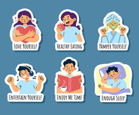 Self Care Stickers Set