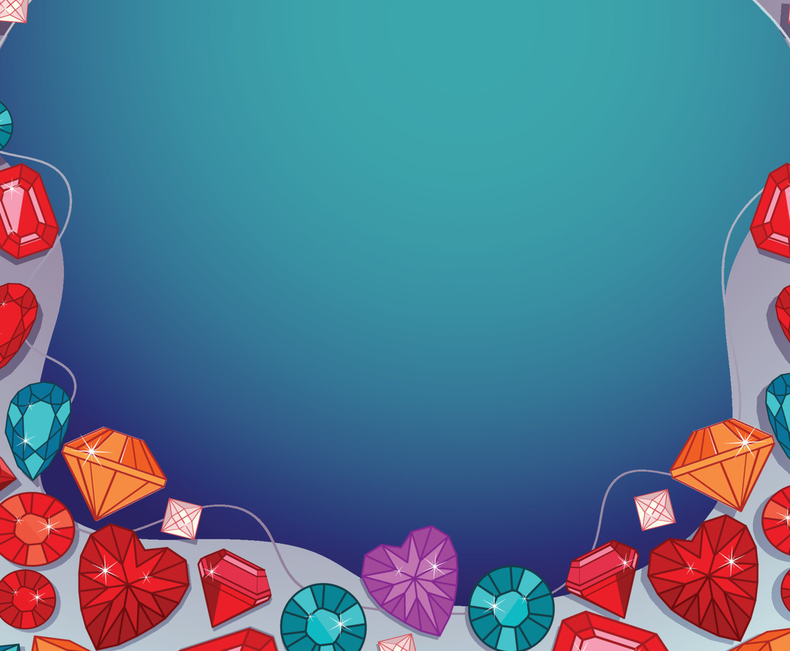 Gemstones Hand Drawn Background