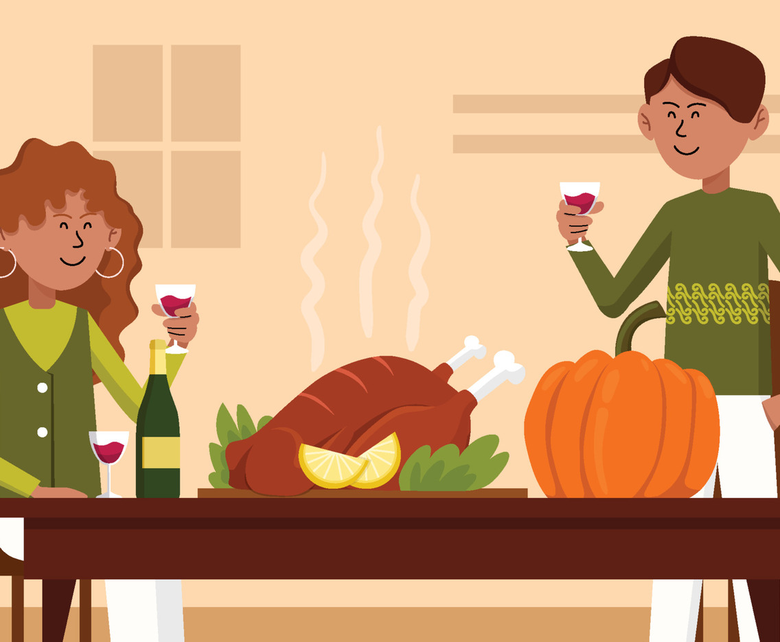 A Couple Celebrating Thanksgiving Together
