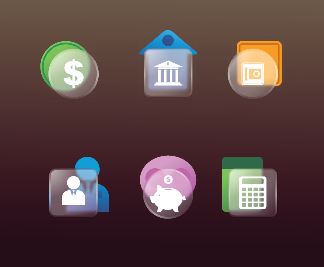 Glasmorphism Finance Icons